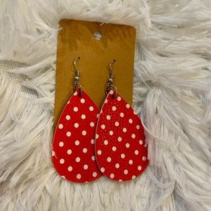 Red and White Polka Dot Earrings